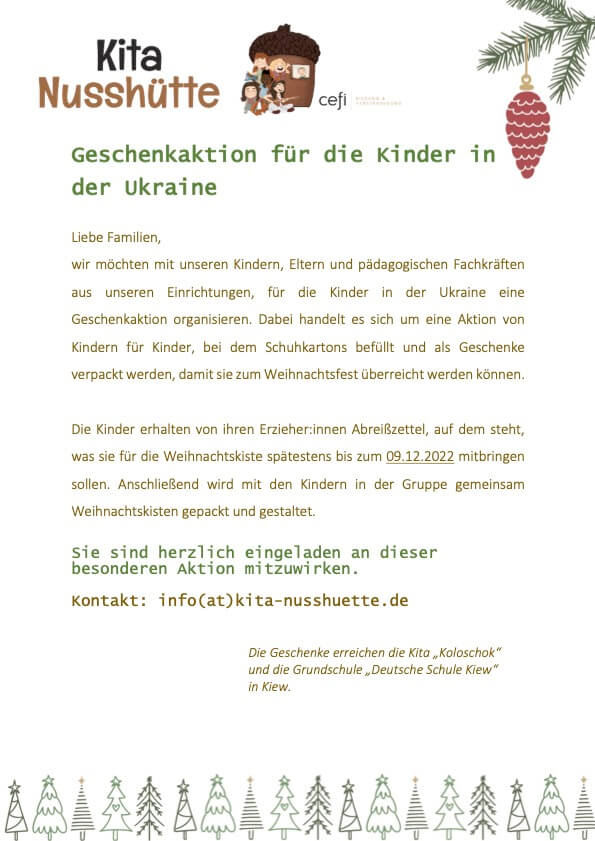 geschenkaktion fur die kinder in der ukraine flyer